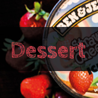 Ben & Jerry's Eis mit Dessert Schriftzug